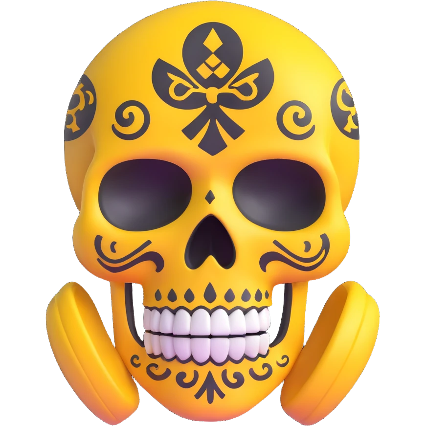 WuTang sugar skull with wu-tang symbol emoji