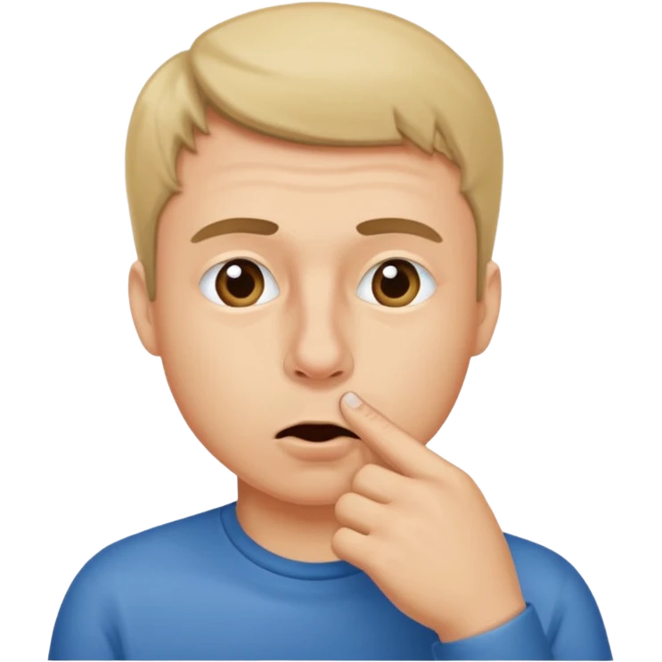Create an emoji that is picking his nose make it a circle emoji  emoji