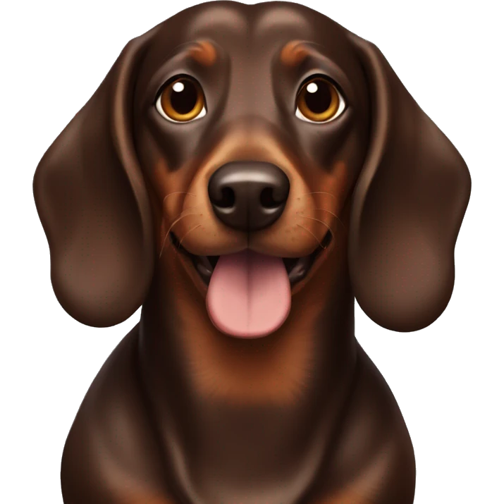 Dark brown Weiner dog emoji