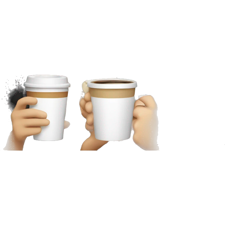 Four beautiful white european girls, one with blond hair and two dark blond hair in dresses have coffee emoji