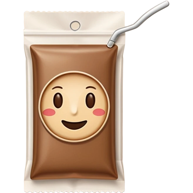 rectangular coffee sachet stick emoji