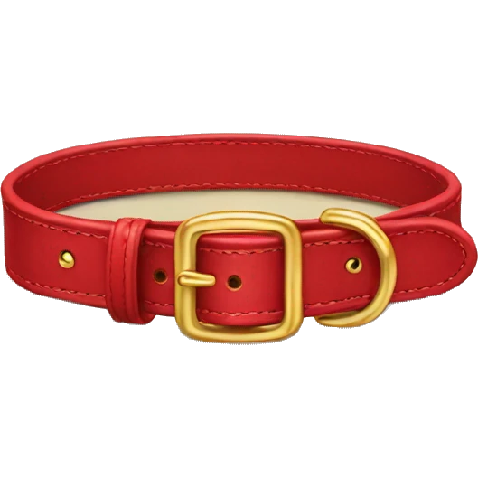 Red leather dog collar and golden  emoji