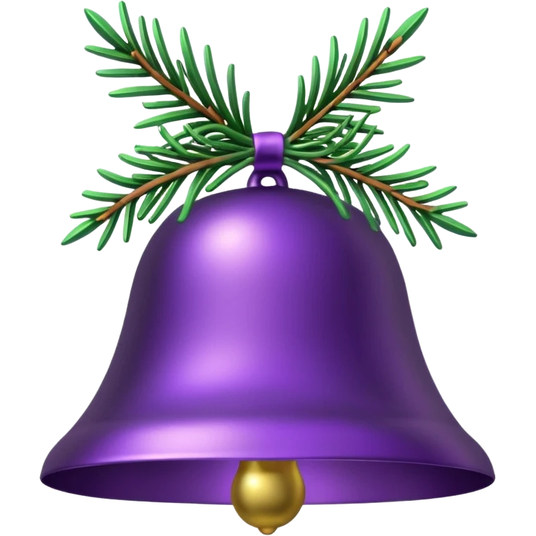  purple christmas bell with pine  emoji