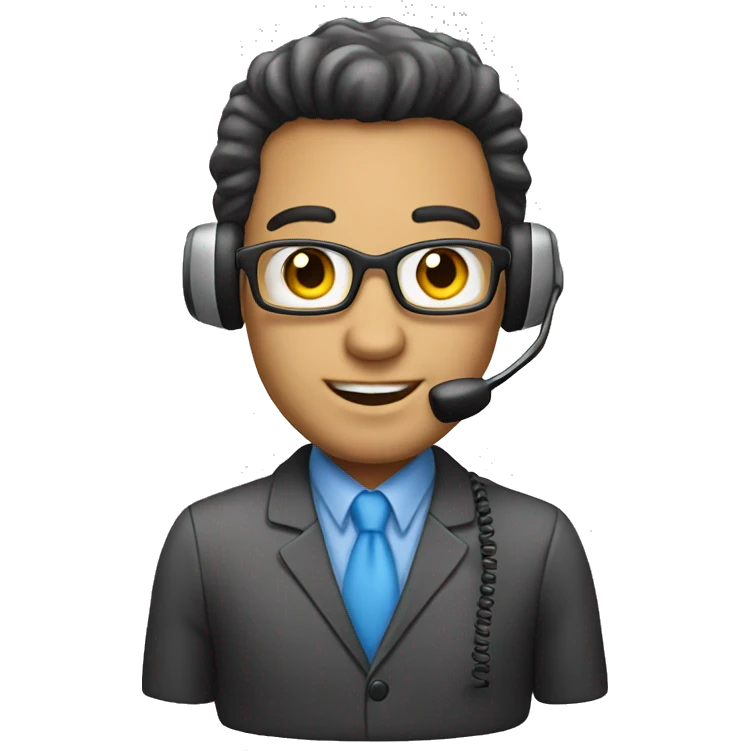 realistic emoji of a male telemarketer emoji