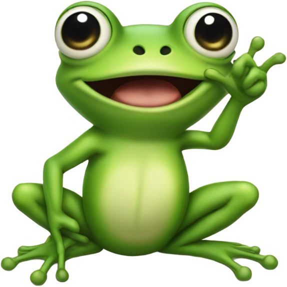 Frog with middle finger up emoji