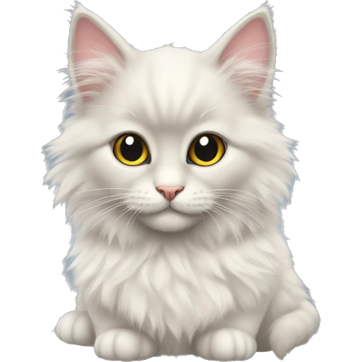 fluffy kitten of the Neva Masquerade breed emoji