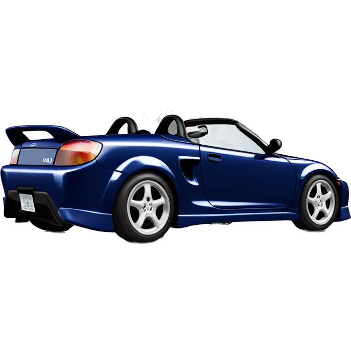 Toyota mr2 spyder in dark blue cool spoiler black rims chrome rim lip emoji