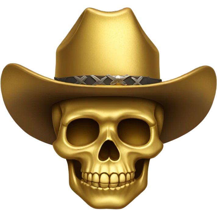 Gold skull with cowboy hat emoji