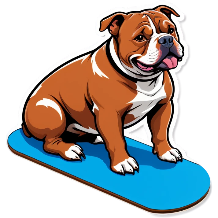 American bully on a board emoji