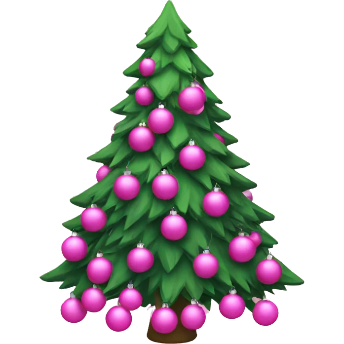 Christmas tree with pink balls emoji