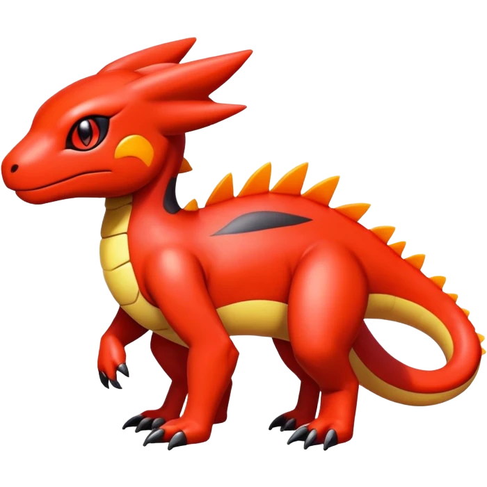 Cute Shiny Guilmon-Quilava-Salandit-Fakémon-hybrid-creature (full body)  emoji