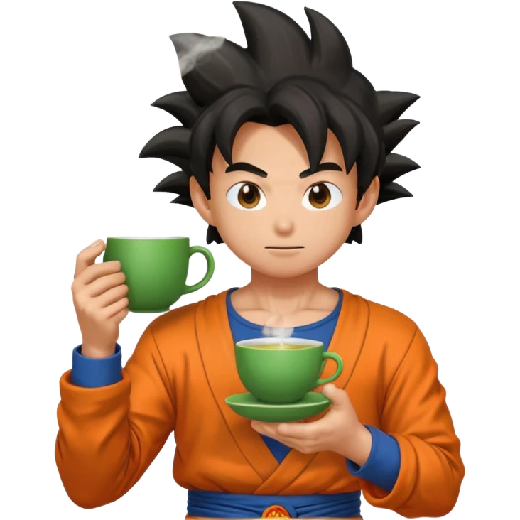 Dragon Ball Z drinking his green tea emoji
