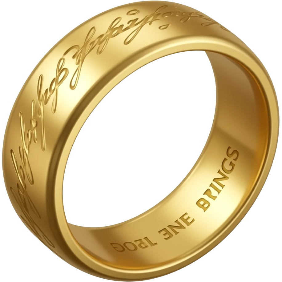 Lord of the Rings ring, The text on it should also be visible; it should be an animated version of the real thing. The ring should also have text on the inside, and it should look more like an animation. Let it rotate to the right on its own axis. Animated emoji