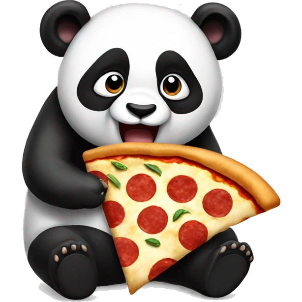 Panda eating a pizza emoji