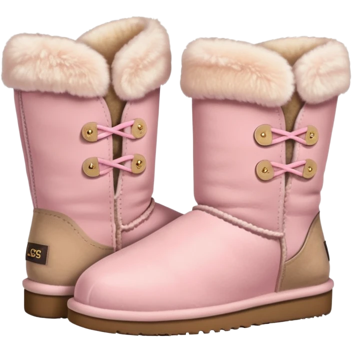 Light pink and beige winter uggs emoji