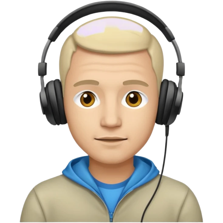 light man with headphones emoji