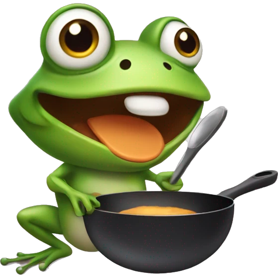 frog with a frying pan emoji