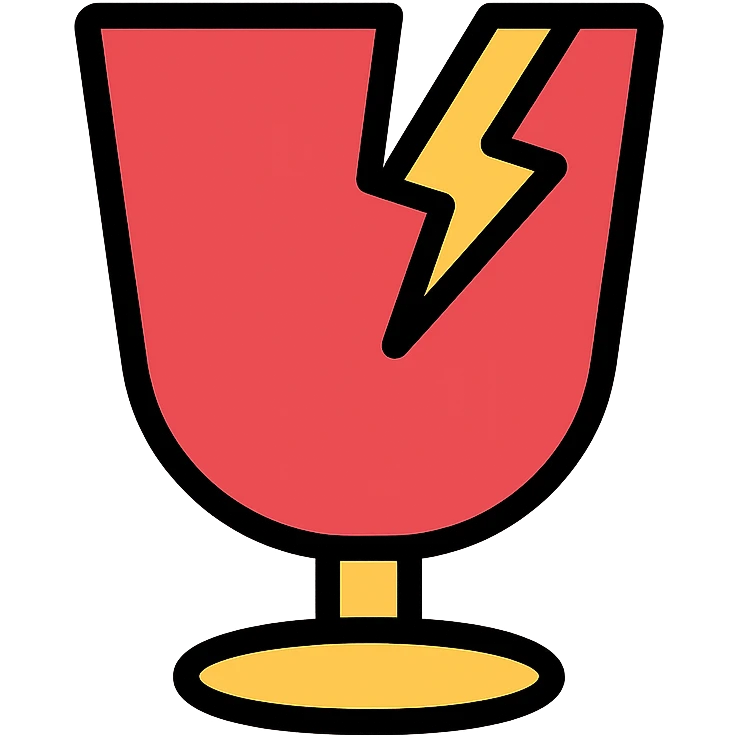 broken glass icon with color outline emoji