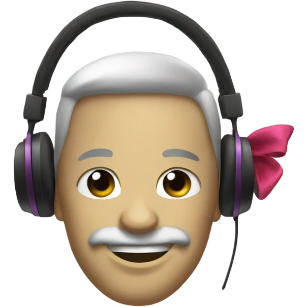 headphones and bow emoji