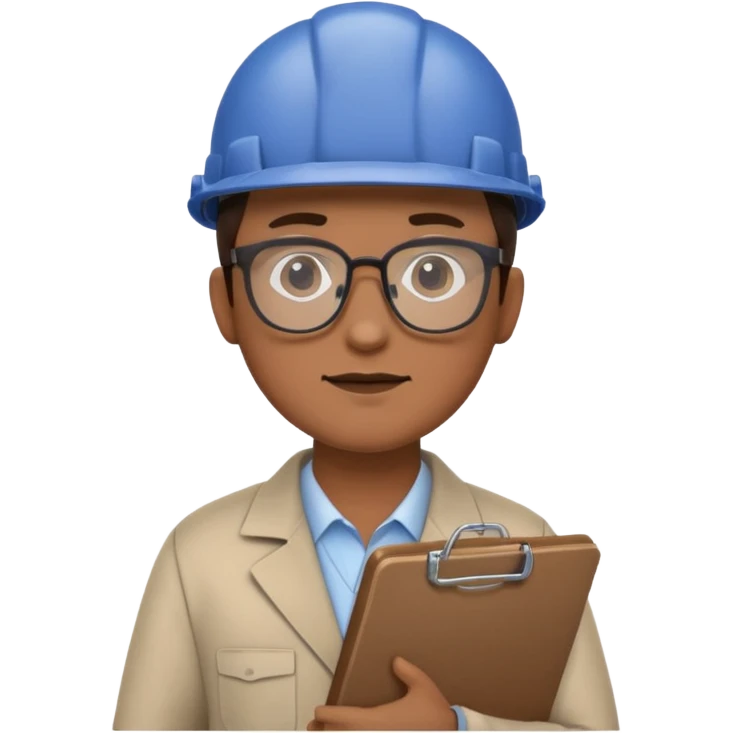engineer standing with clipboard emoji