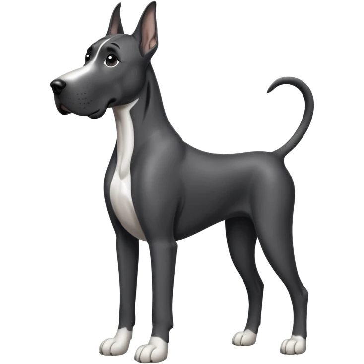 great dane black and white emoji