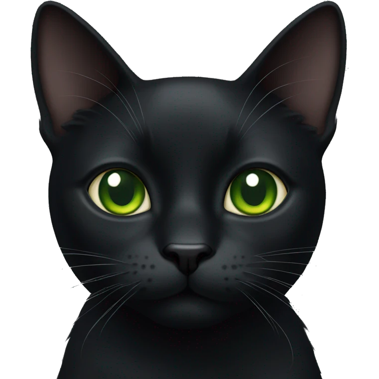 Black cat with geen eyes emoji