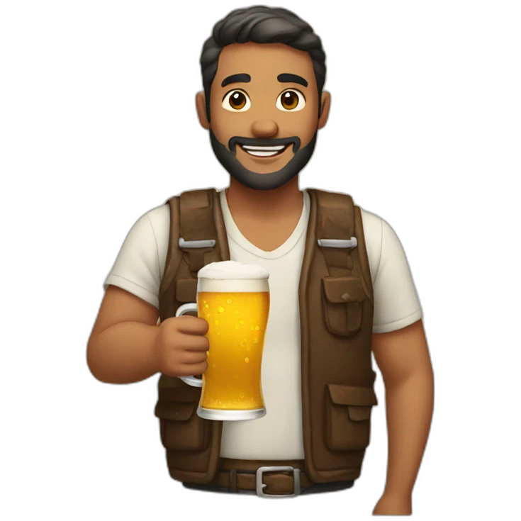 man holding beer emoji