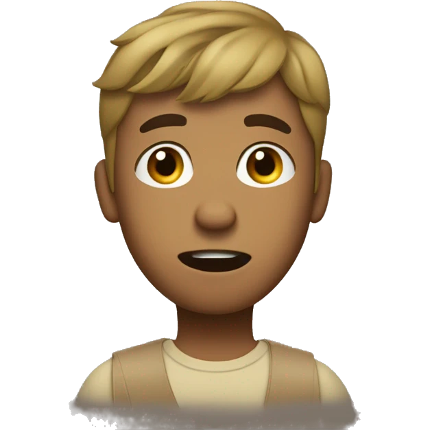 Young brown man with blonde hair who is confused with a question mark over his head emoji