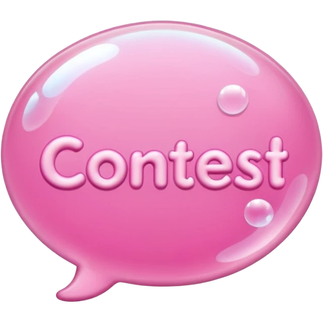 "CONTEST" pink color lettering emoji