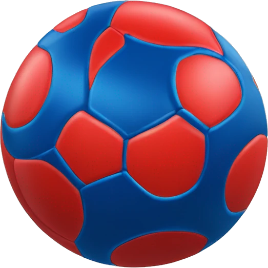 balón de fútbol rojo y azul emoji