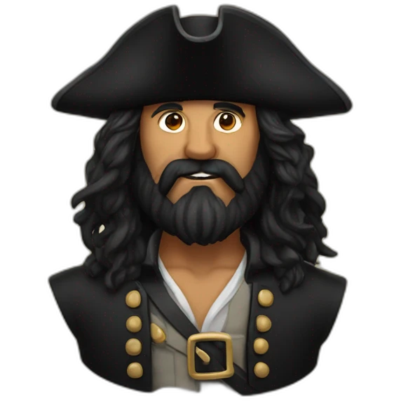blackbeard with long hair emoji