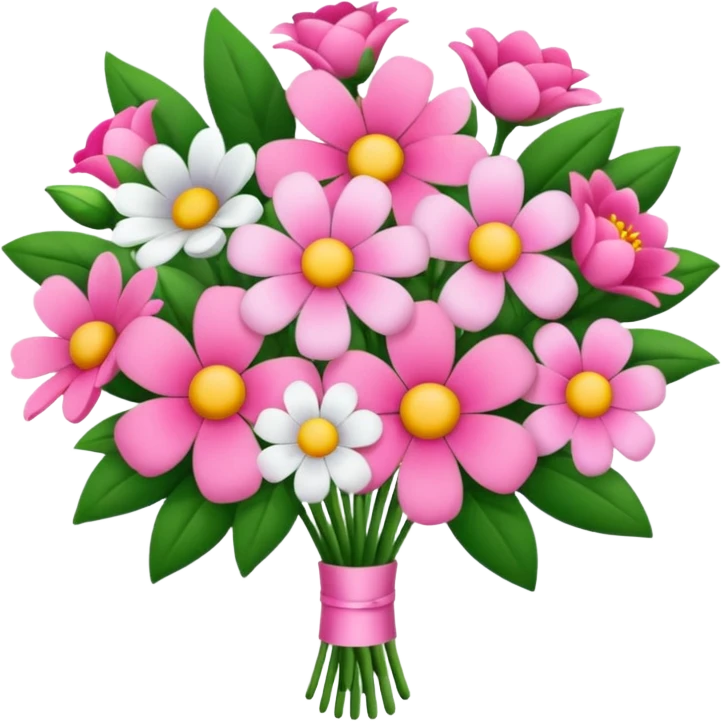 Pink bouquet with simple flower emoji