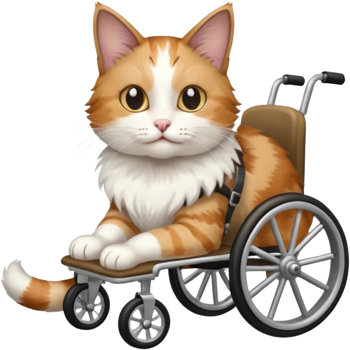 disabled cat in cat wheelchair emoji