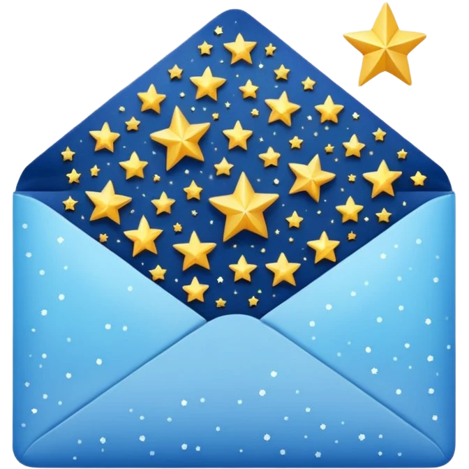 a beautiful starry envelope emoji