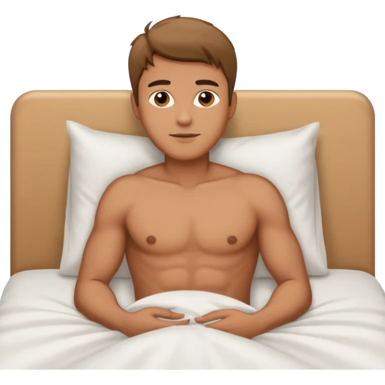naked handsome man in bed emoji