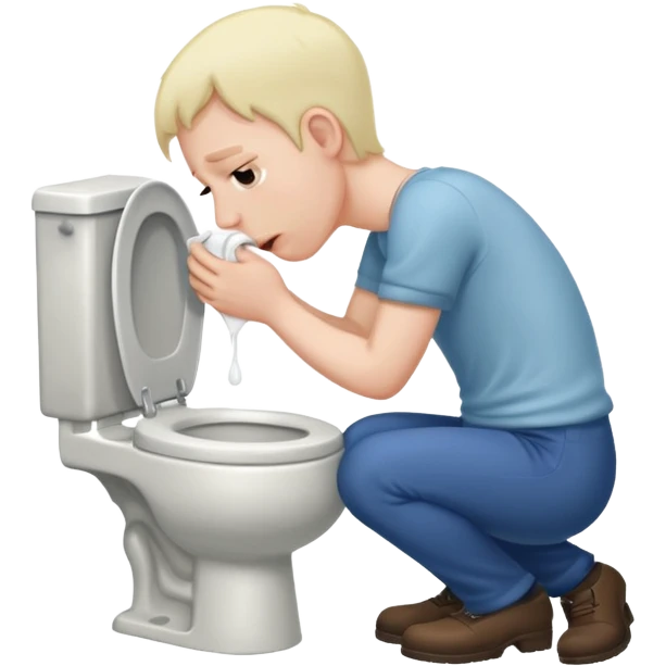 Dad vommiting in a toilet emoji