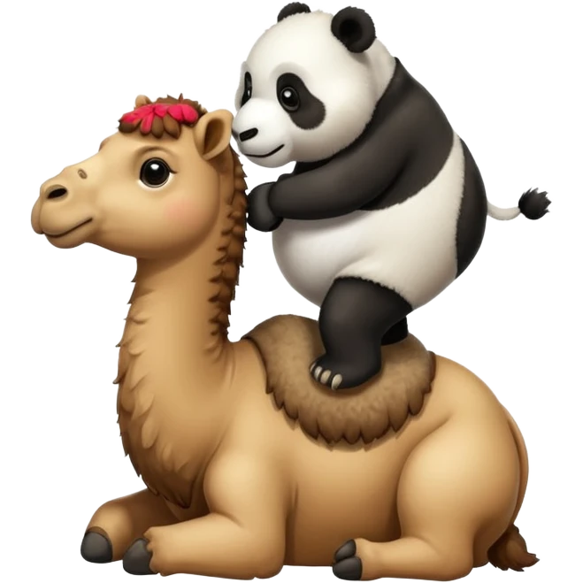 Camel and panda cute emoji