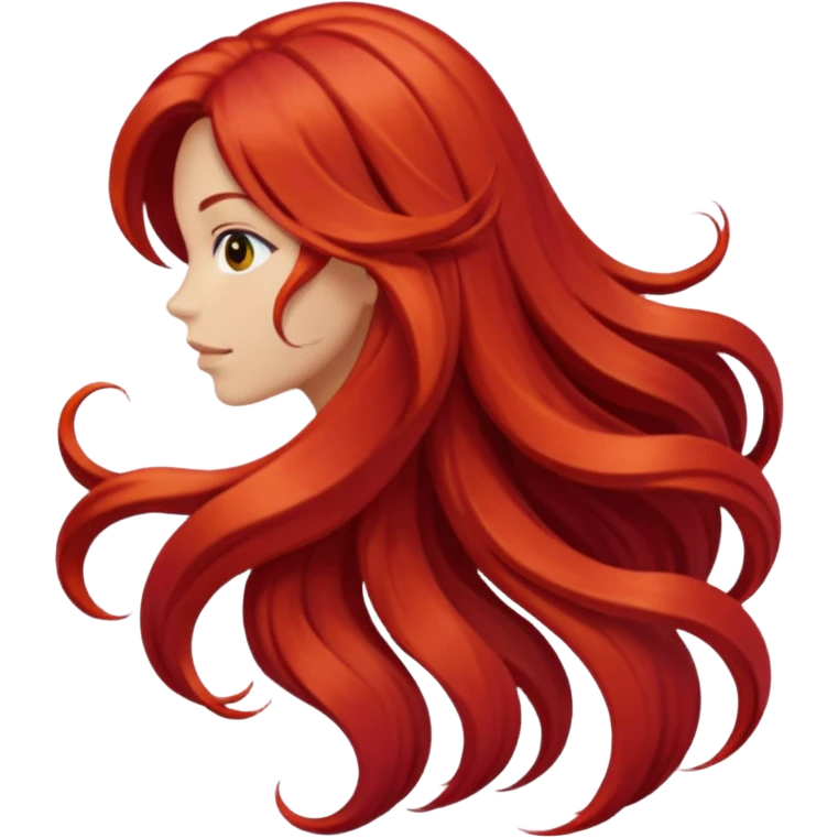 back view of long red hair emoji