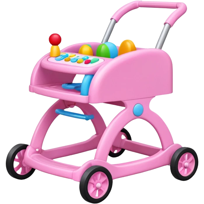 pink baby walker with toys on it emoji
