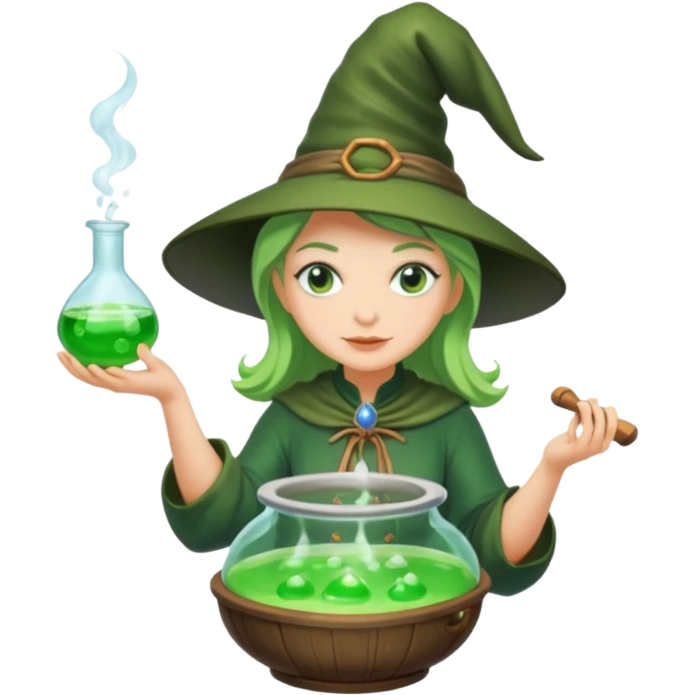 green witch cooking potion emoji
