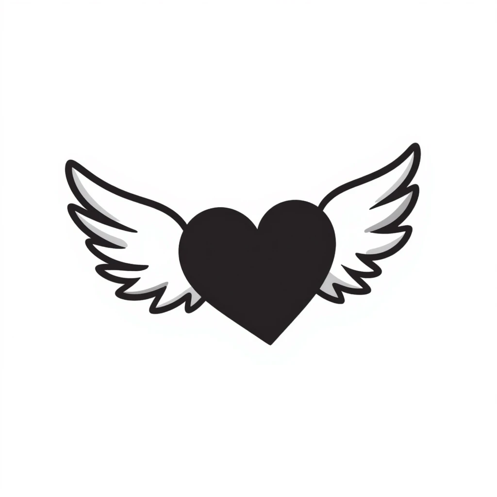 A heart that has wings and is flying emoji