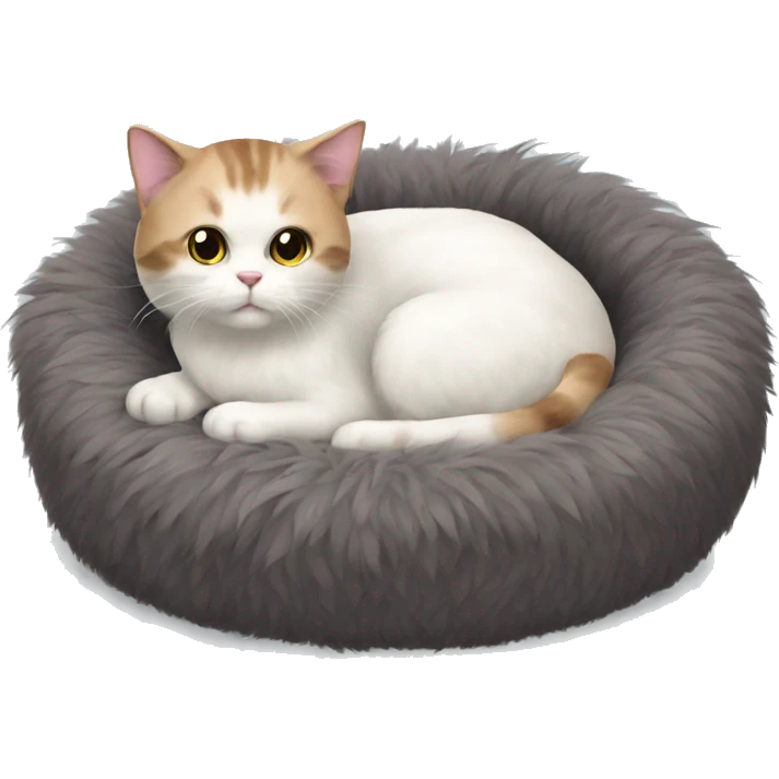 Cat bed fluffy realistic emoji
