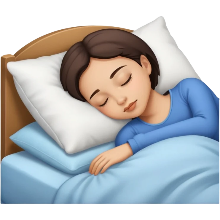 Light skin brunette short hair girl sleeping emoji