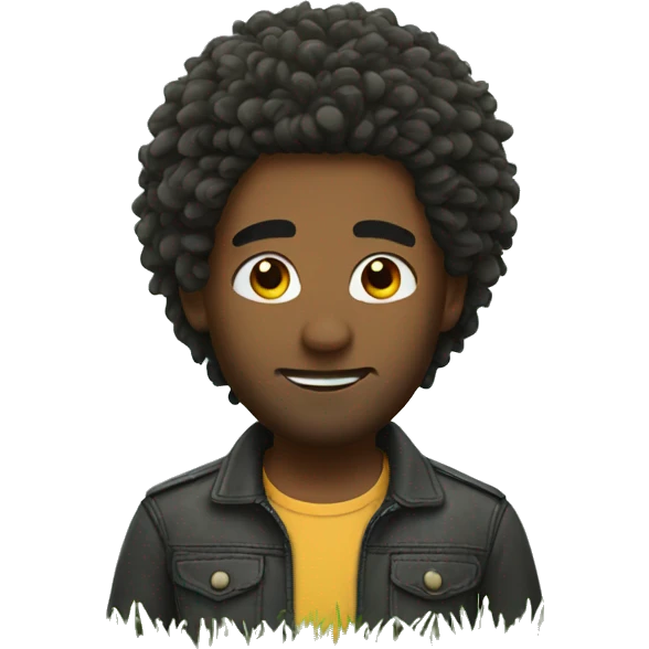 man whit grass hair emoji