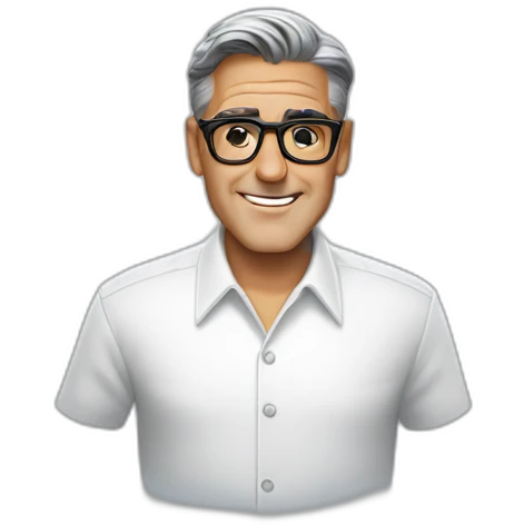 George clooney wearing glasses white shirt emoji