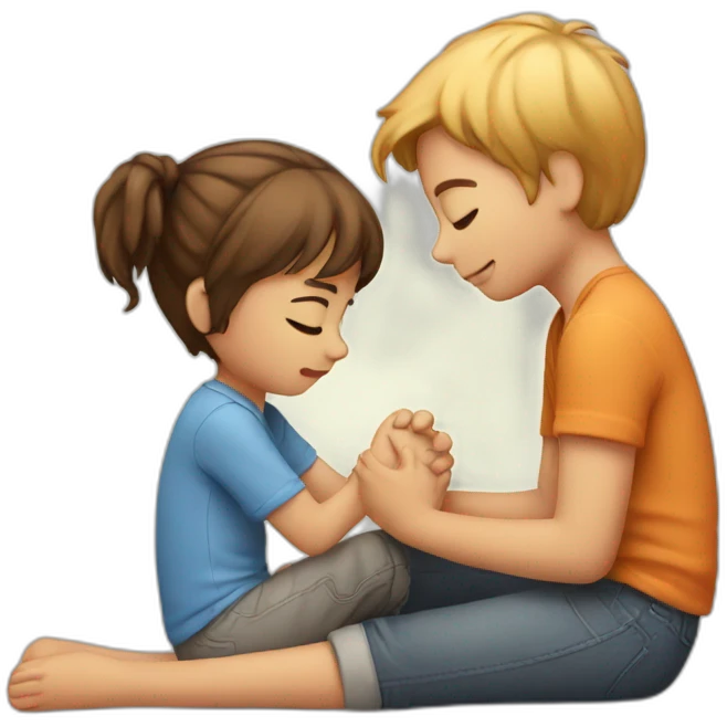Cute-friend-comforting-friend emoji