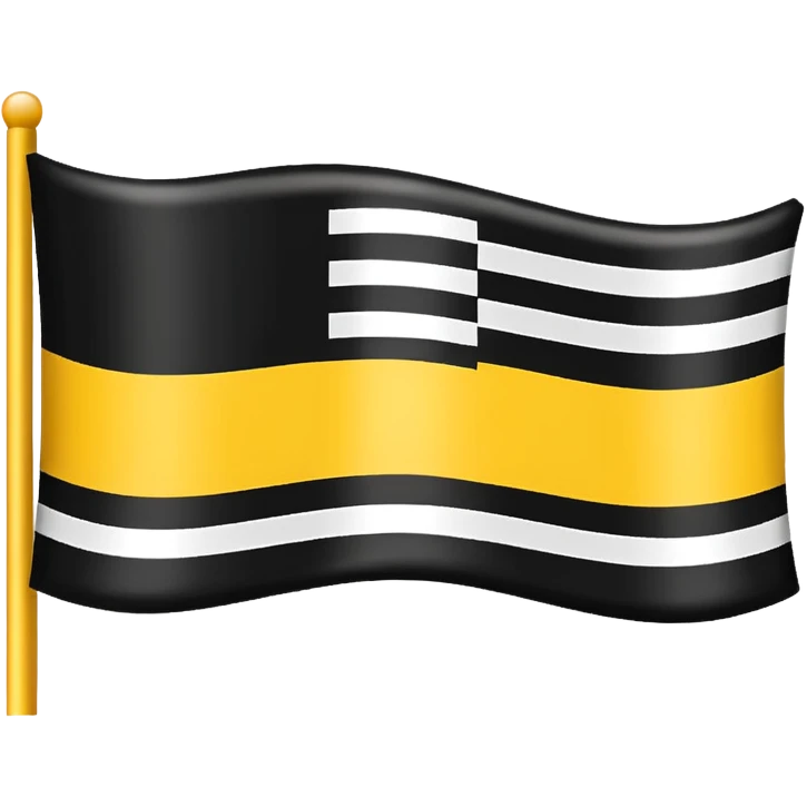 Flag Horizontally up to down black yellow and white emoji