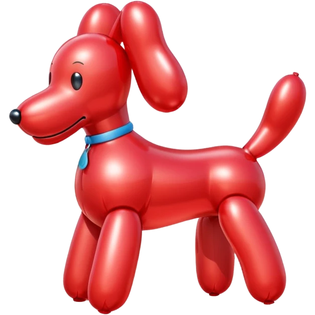 red ballon dog with no eyes or face  emoji