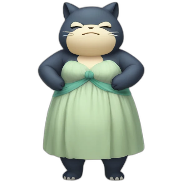 snorlax wearing a dress emoji