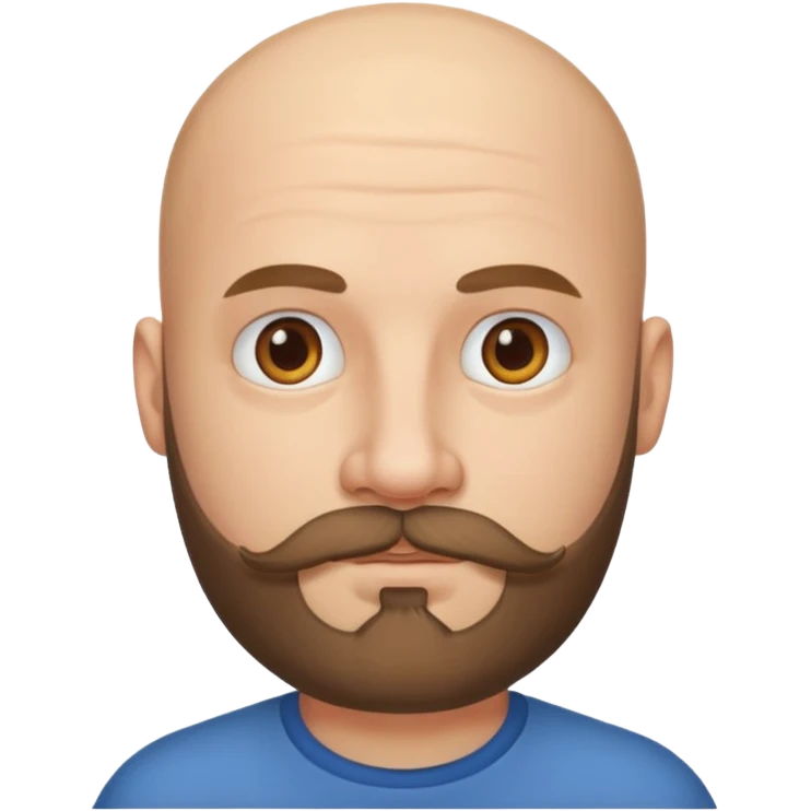 bald man with beard and mustache emoji